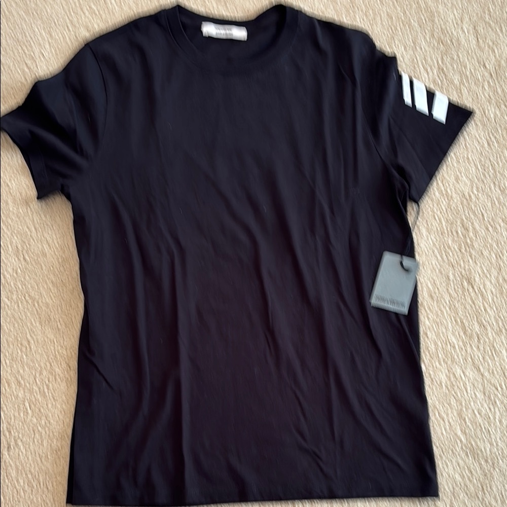 Zadig & Voltaire Black T-Shirt with White Stripes
